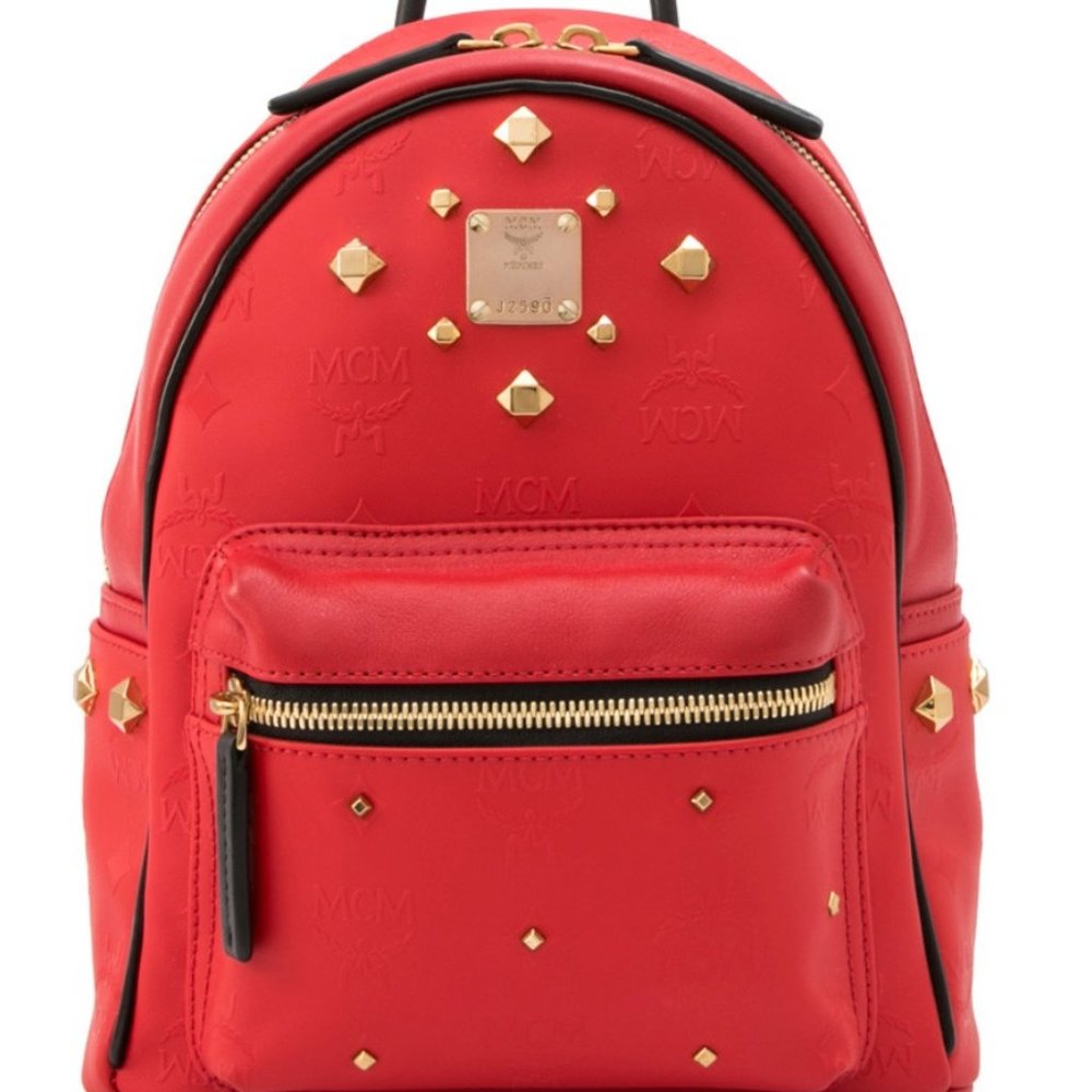 Authentic Mcm Odeon Stark Red Backpack - image 2